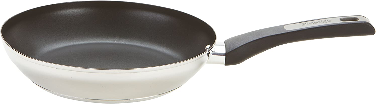 Silver Prestige Asteel Stainless Steel Frying Pan, Silver, 20 cm