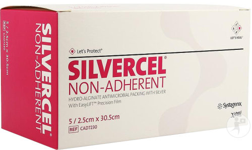 Silvercel Non-Adhesive Hydroalginate Dressing 2x30cm Pack of 5 (Cad7230)