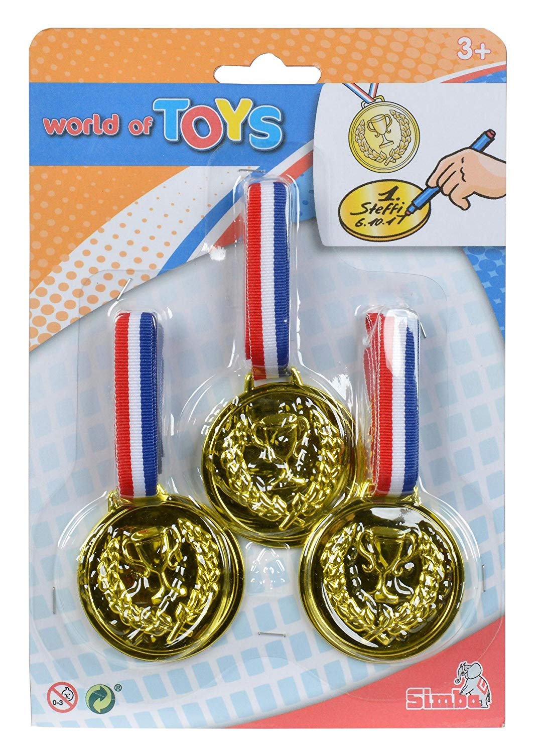 Simba 108614918 3 Medals For Hanging, 2 Assorted