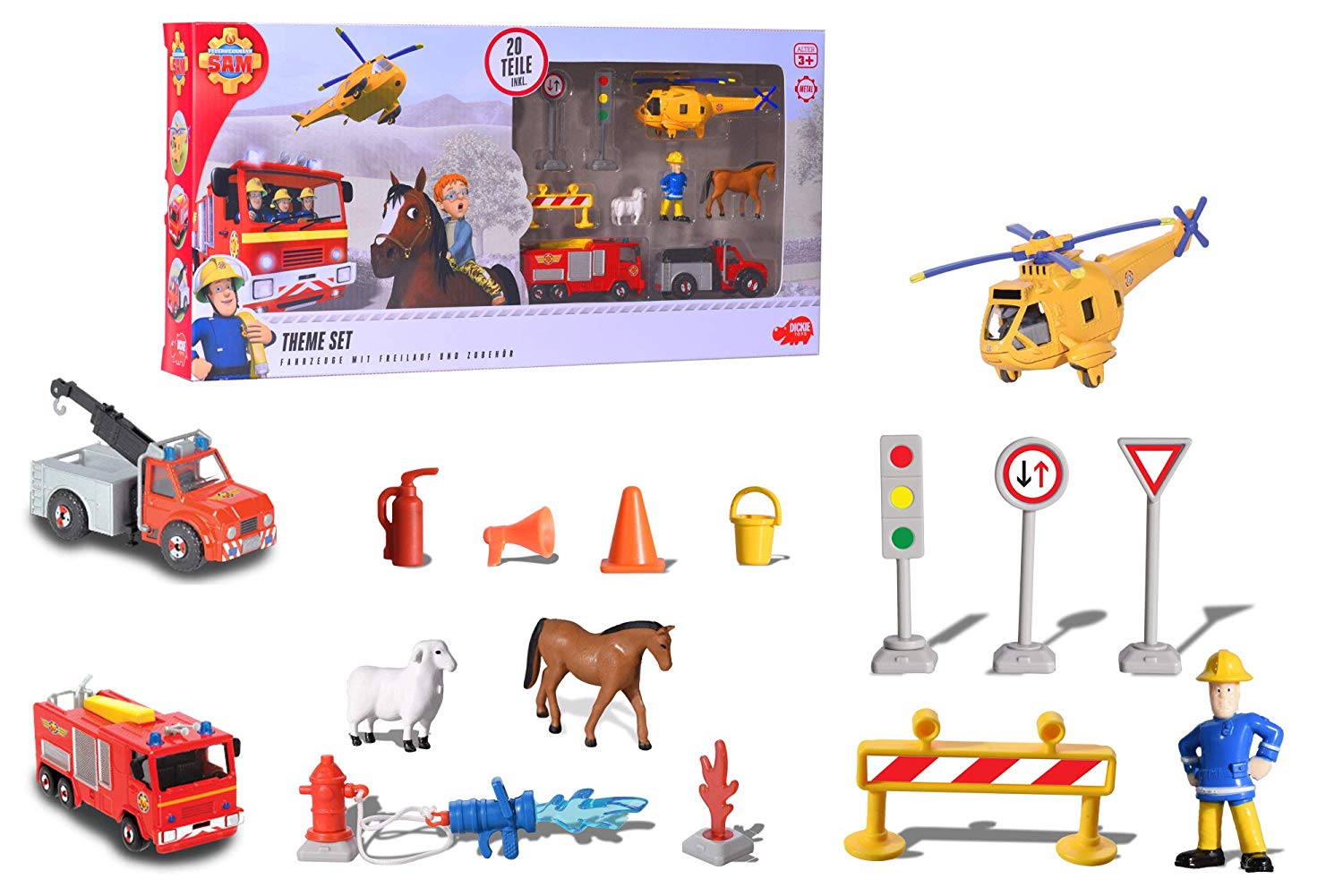 Dickie Toys Simba Dickie 203096005 Fireman Sam Theme Set, Multi-Colour
