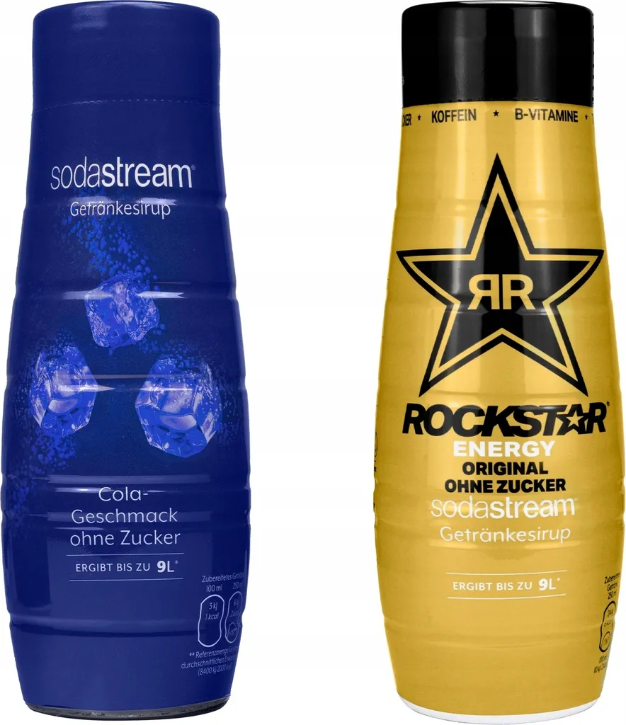 Sirup für SodaStream Cola Zuckerfreier + Rockstar Original Zero 440 ml, 2 Stück