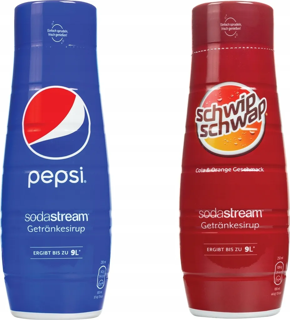Sirup für SodaStream Pepsi + Schwip Schwap Cola Orange, 440 ml, 2 Stück