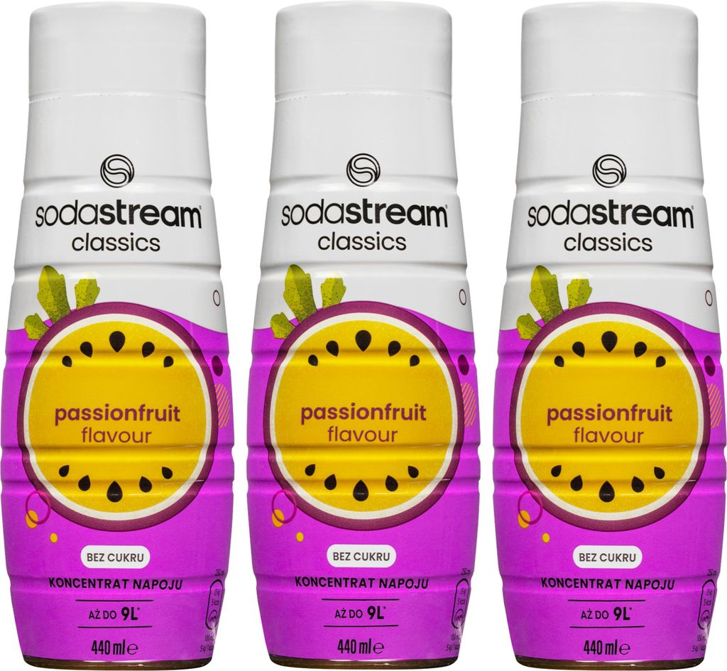 Sirups für SODASTREAM Passionfruit Zero, 440ml, 3 Stück