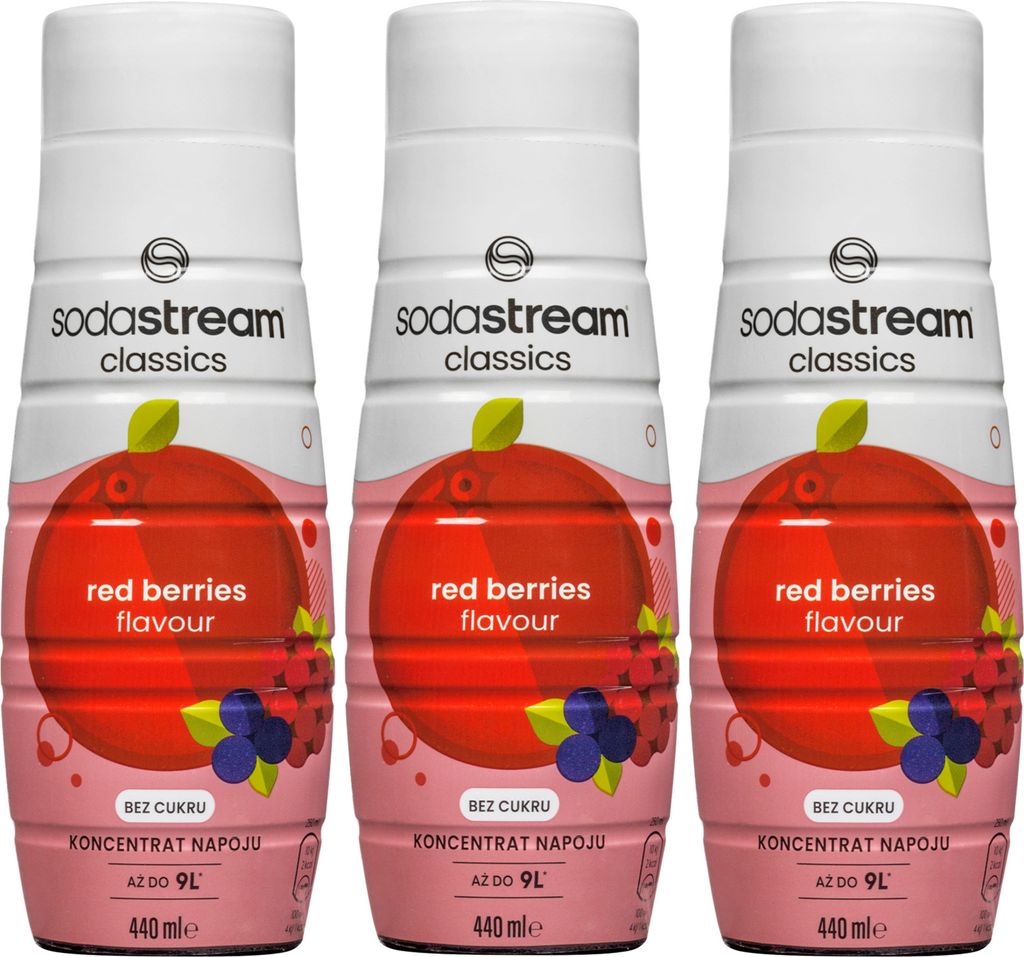 Sirups für SODASTREAM Rote Beeren Zero, 440ml, 3 Stück