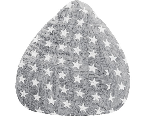 Beanbag Sitting Point Beanbag Fluffy Stars L approx. 120 liters gray 70x90 cm