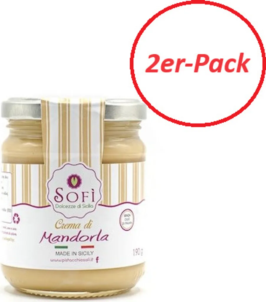 Sizilianische Mandelcreme 45%, 190 g - 2er-Pack