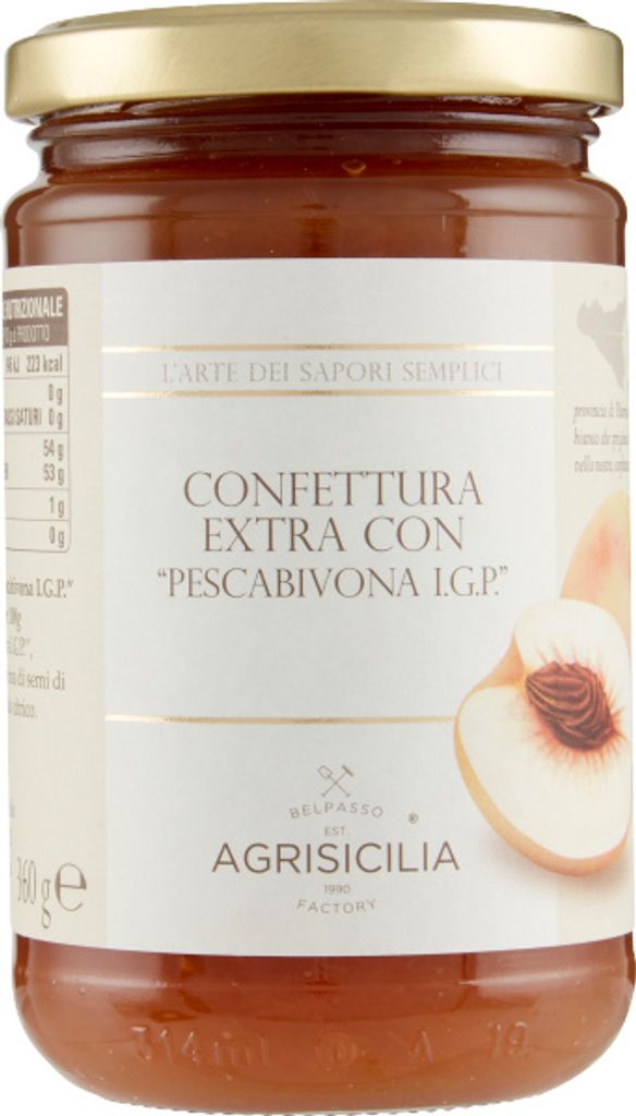 Sizilianische Pfirsichkonfitüre Bivona IGP 360g - Agrisicilia