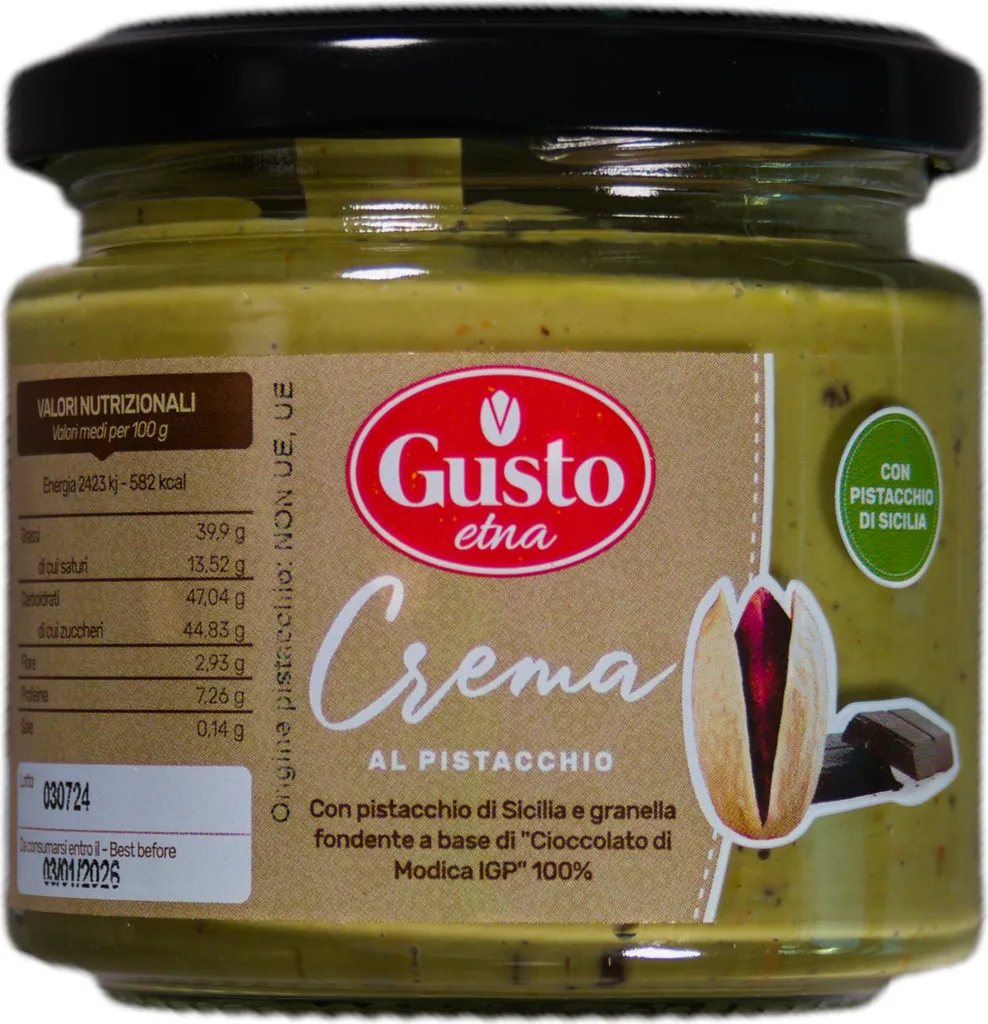 Sizilianische Pistazien-Schokoladencreme Crema al pistacchio 190g - Gusto Etna