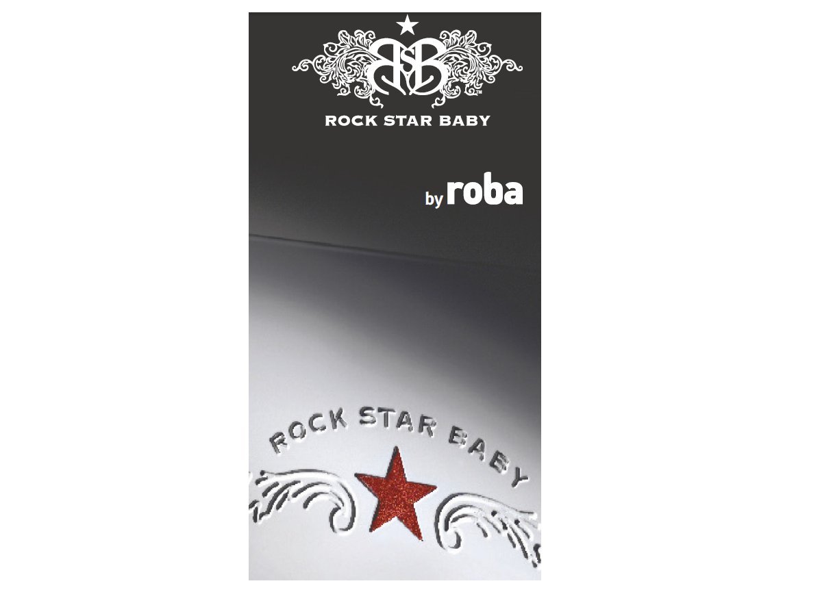 Roba playing and crawling mat, padded play mat, playpen mat, various designs available Rock Star Baby 2 100x100 cm