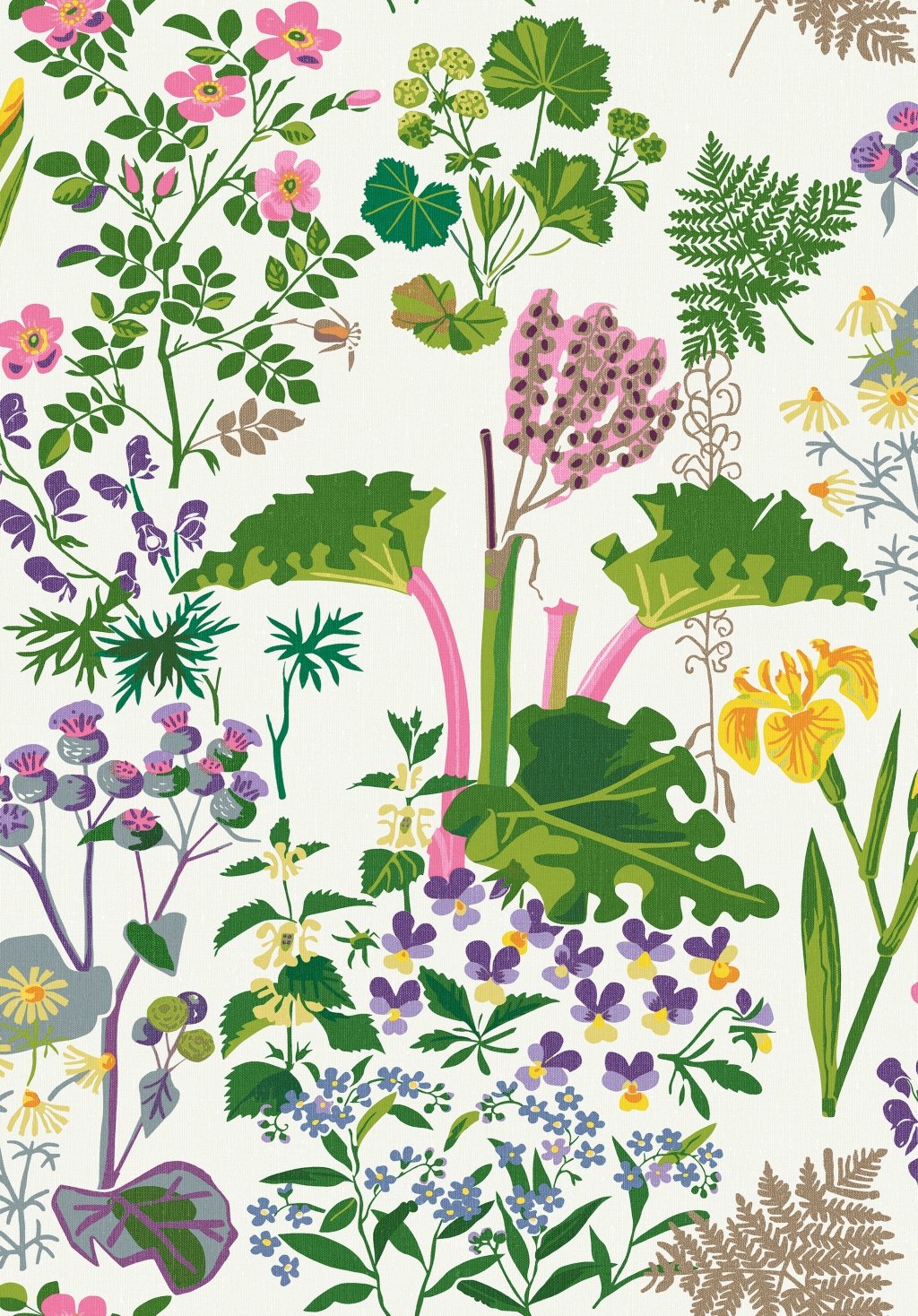 Gocken Jobs 1792 Non-Woven Wallpaper Flowers And Rhubarb Multicolor On Anti