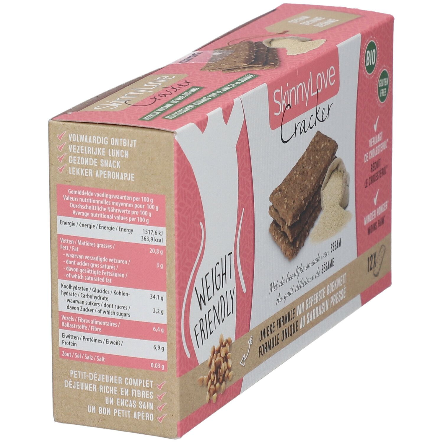 SKINNYLOVE organic sesame crackers