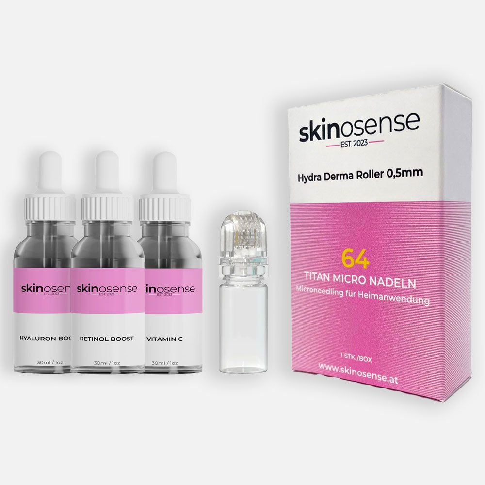 Skinosense Microneedling Set mit Hyaluron, Retinol, VitaminC Serum