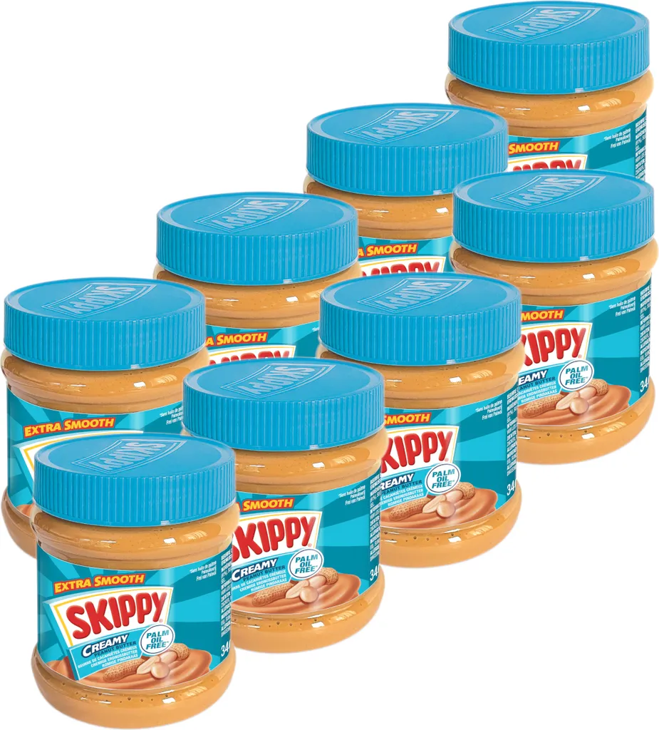 SKIPPY 8x Peanut Butter "Creamy" Peanut Butter Extra Smooth Without Palm Oil 8x 340g