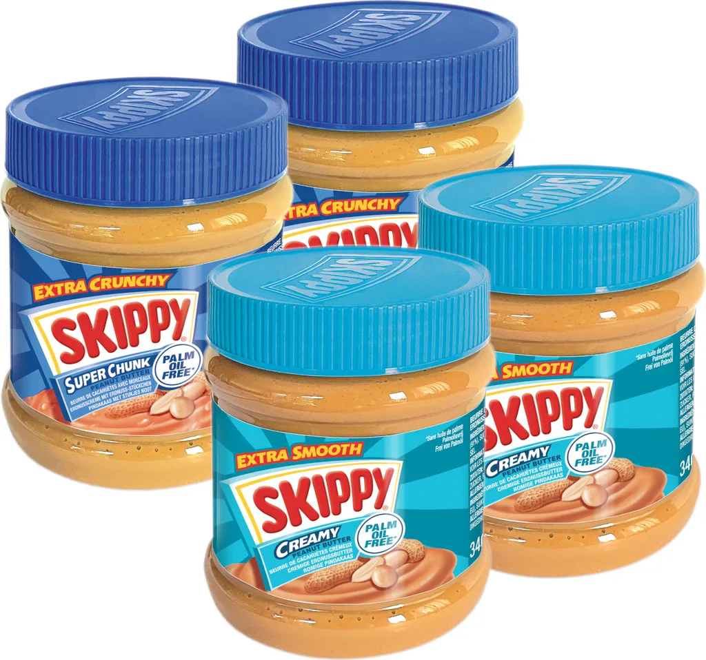 Skippy Peanut Butter 2-pack Creamy Super Chunk 4x 340g without palm oil