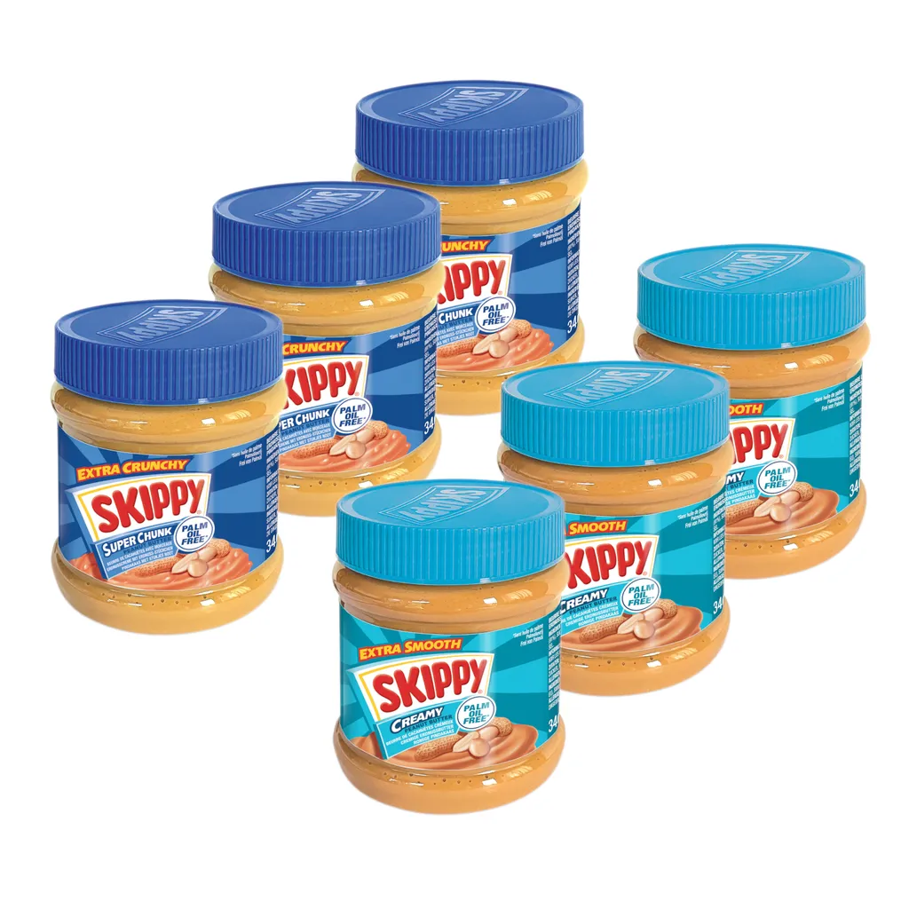 SKIPPY Erdnussbutter Bundle 3x "Creamy" 3x "Super Chunk" ohne Palmöl 6x 340g