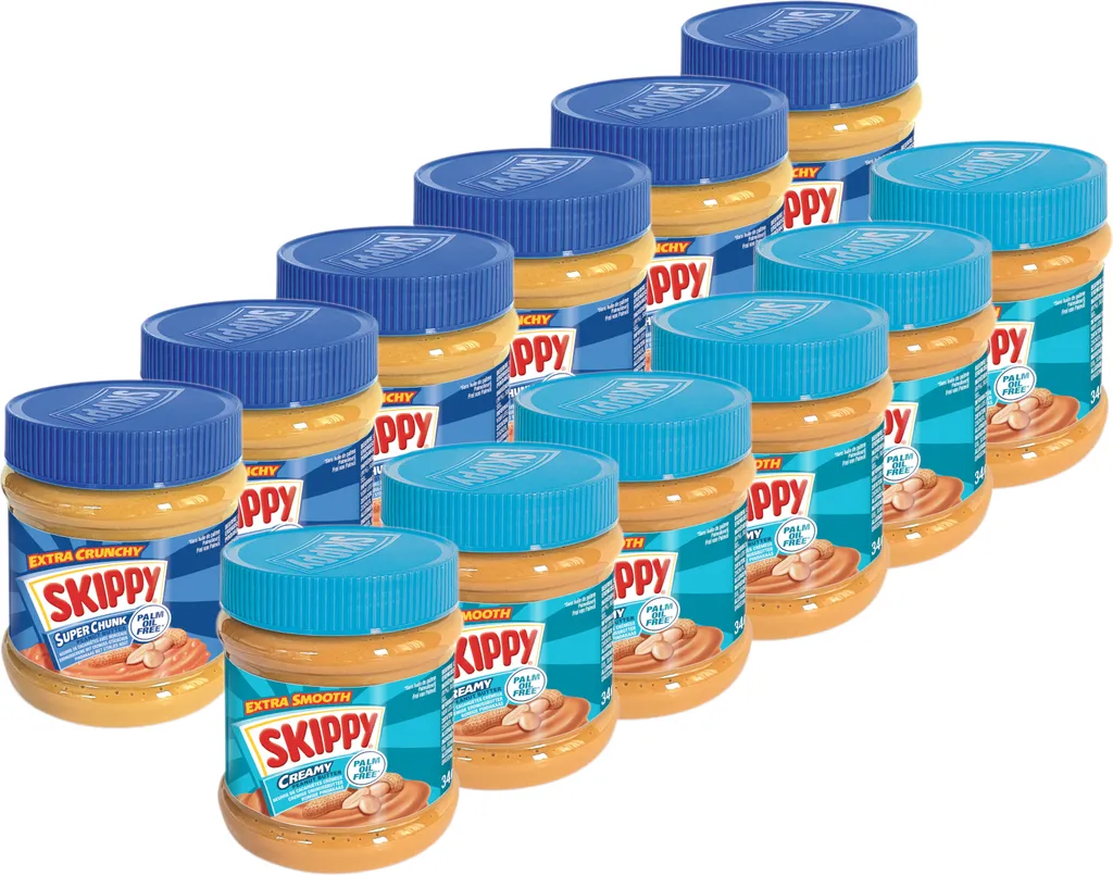SKIPPY Erdnussbutter Bundle 6x "Creamy" 6x "Super Chunk" ohne Palmöl 12x 340g