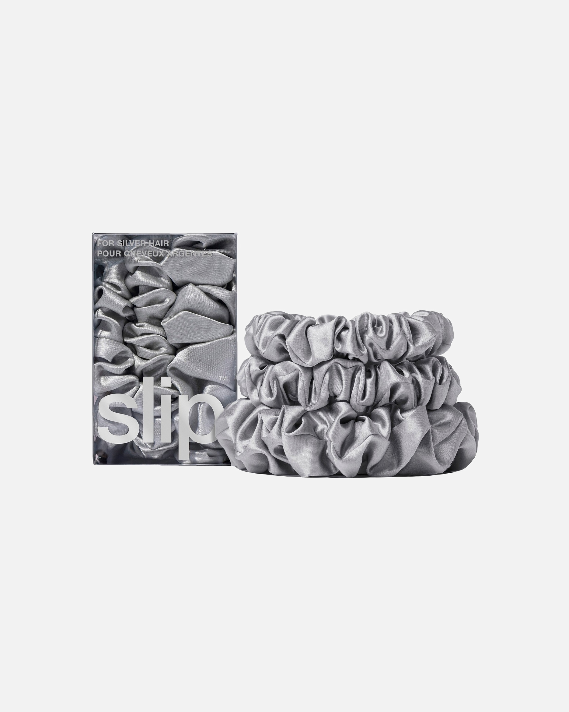 Slip Hair Accessories Back to Basics Scrunchies - Silver