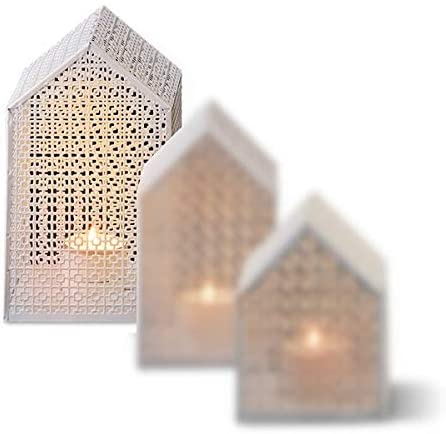 Philippi 234016 Casa Candle House L Steel White Powder Coated Height 18 cm
