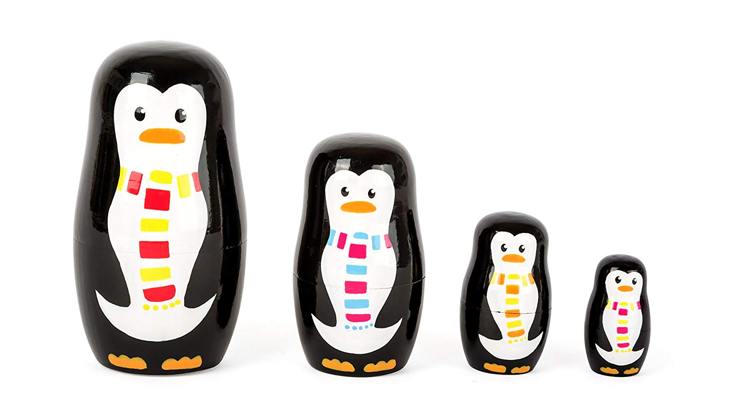Small Foot by Legler Small Foot Penguin Figures Wooden Russian Nesting Dolls In Four Different S