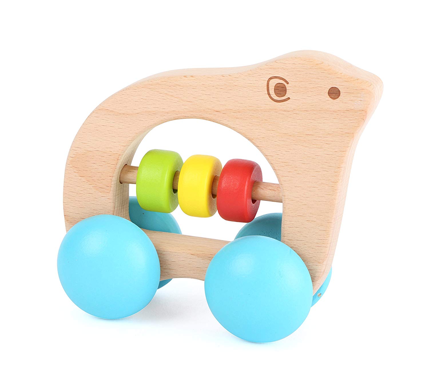 Small Foot by Legler Grasping Toy Bear On Wheels Multi Coloured