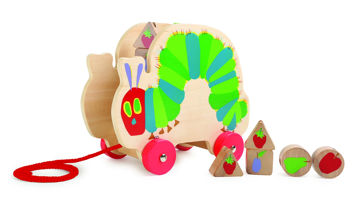 Small Foot by Legler Small Foot Design 10166 The Very Hungry Caterpillar Pull Toy, Assorted Colo