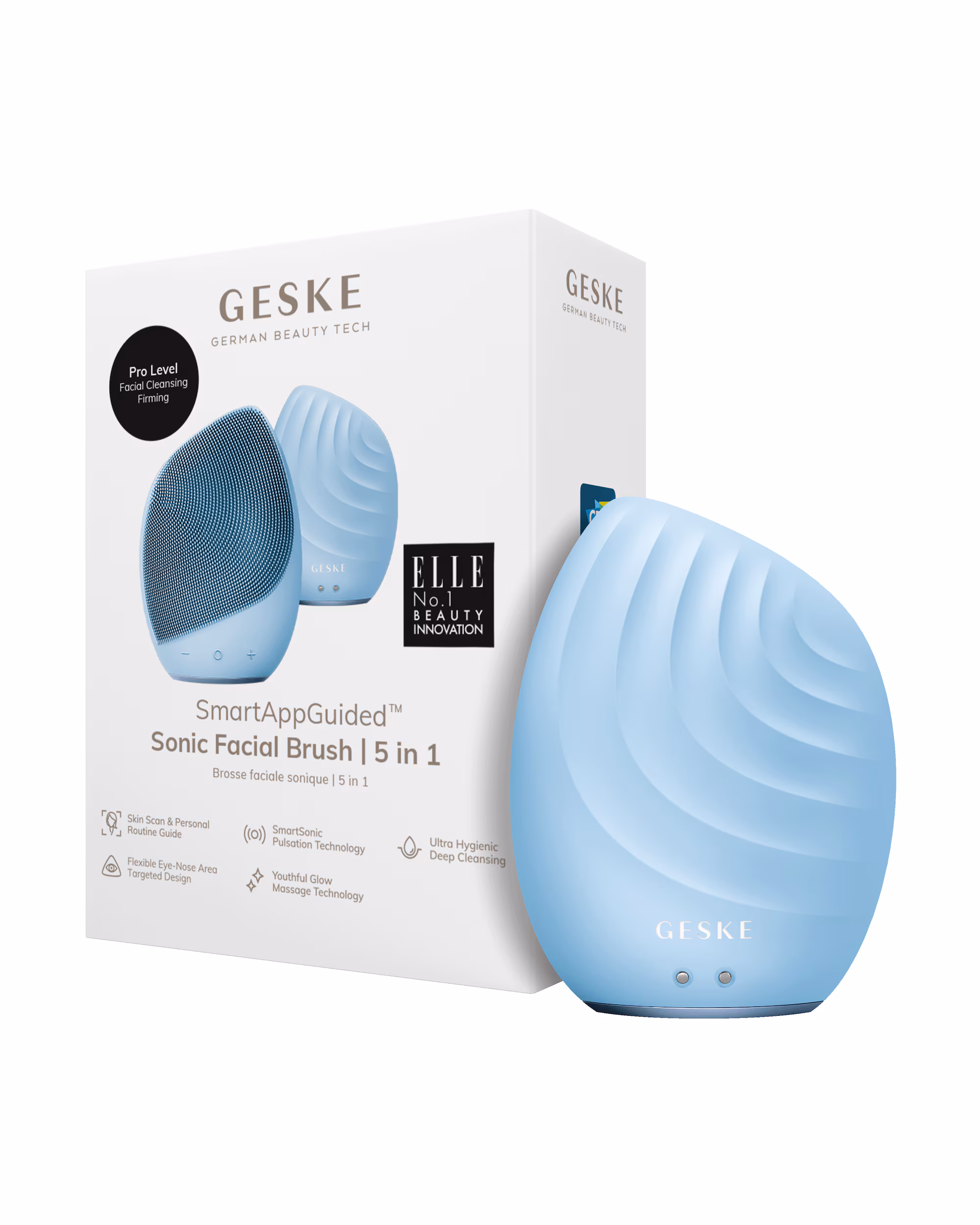SmartAppGuided™ Sonic Facial Brush | 5 in 1 Electric Facial Massager