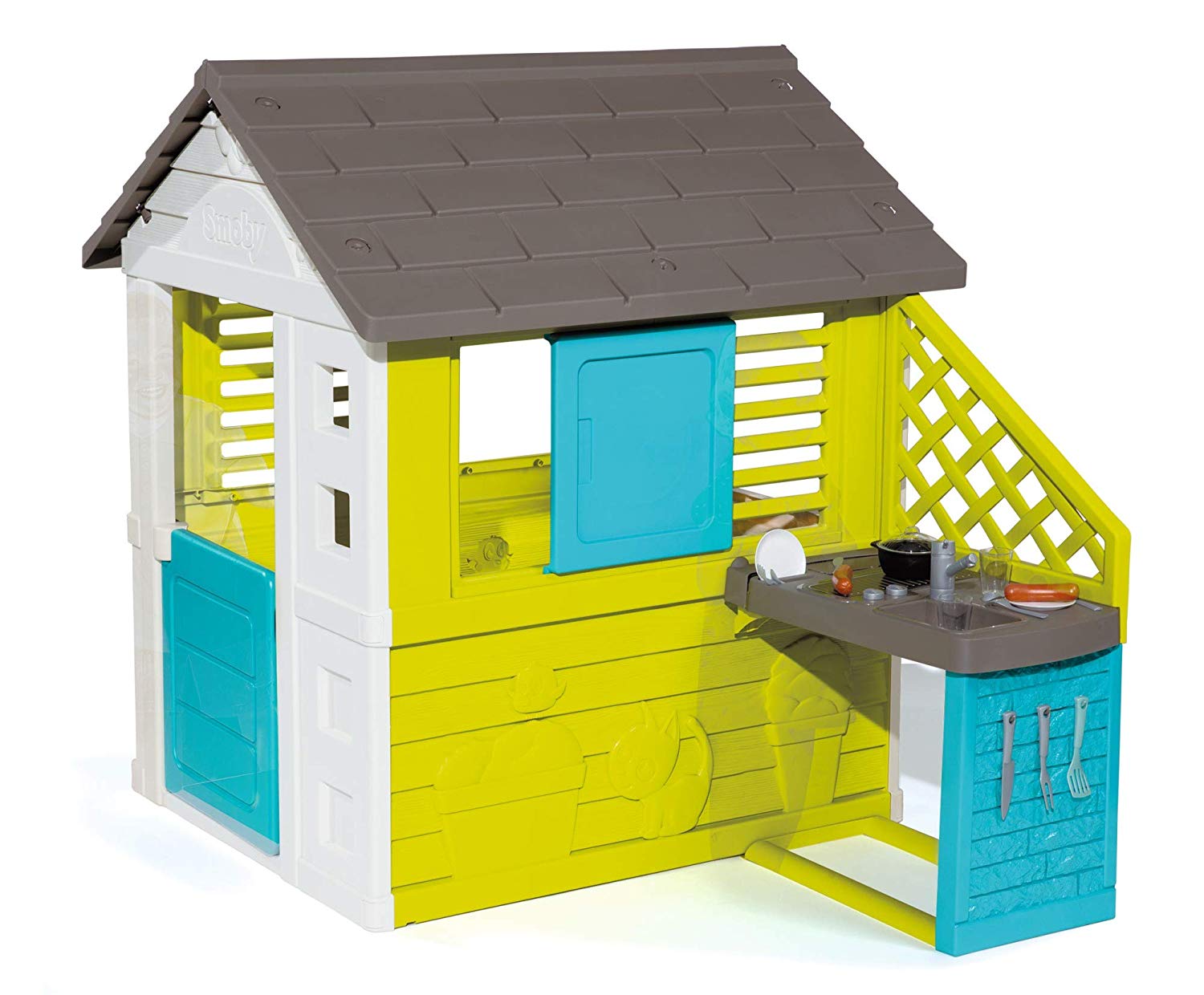 Smoby Pretty 810711 Play House With Kitchen Grey / Green / Turquoise