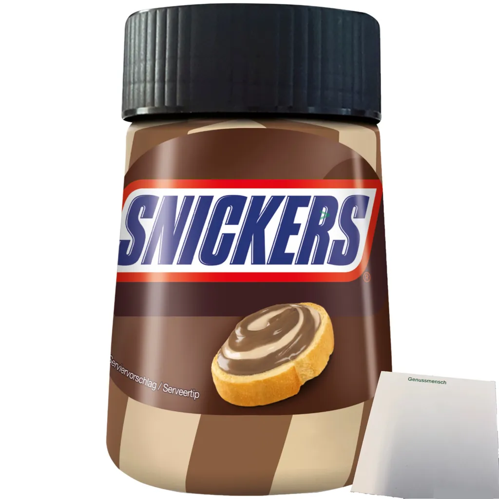 Snickers Brotaufstrich Schoko-Karamell-Aufstrich (350g Glas) + usy Block