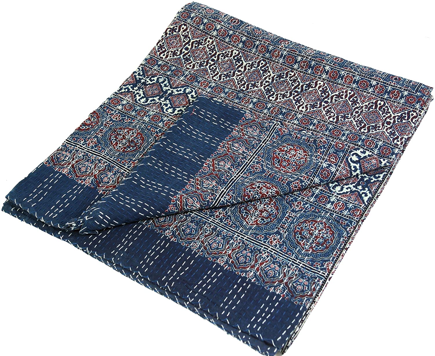 Guru-Shop Quilt, Bedspread, Bedspread Bed Throw, Embroidered Cloth, Indian 