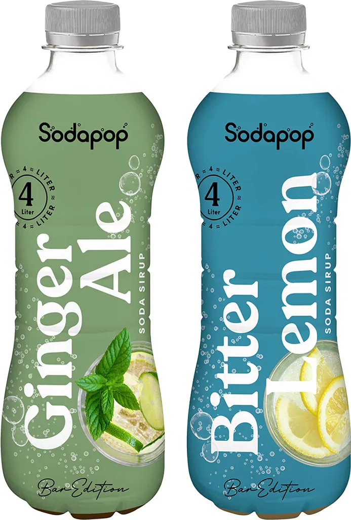 SODAPOP Bar-Edition Ingwer Sirup 500 ml + Bar Edition Bitter Lemon 500 ml, 2 Stück