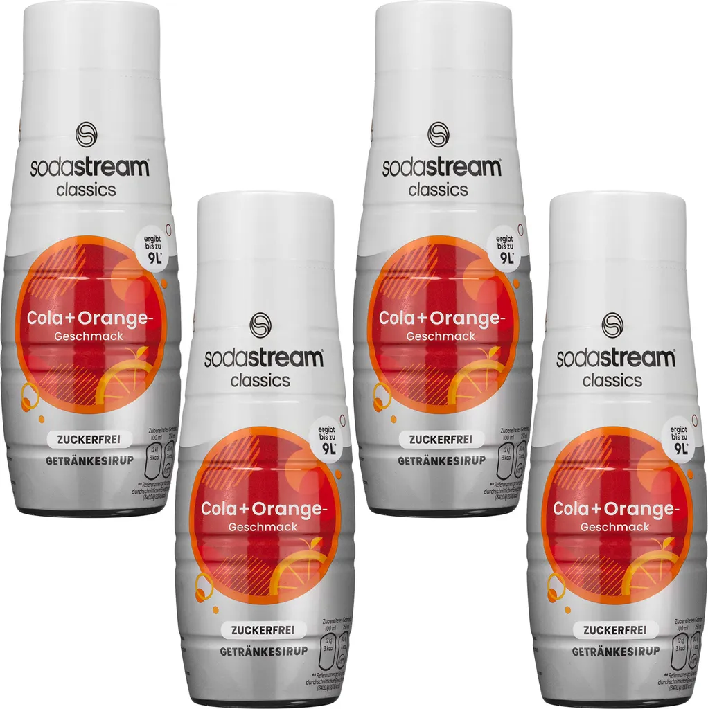 SodaStream Cola + Orange Zuckerfrei Sirup 440ml, 4 Stück