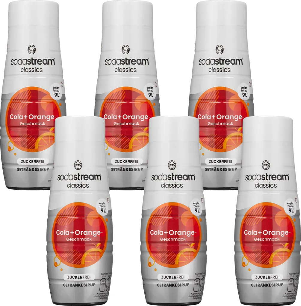 SodaStream Cola + Orange Zuckerfrei Sirup 440ml, 6 Stück