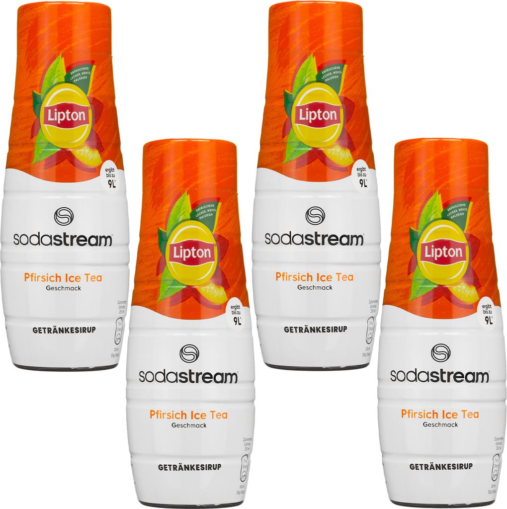 SodaStream Getränke-Sirup Lipton Eistee Pfirsich, 440ml, 4 Stück