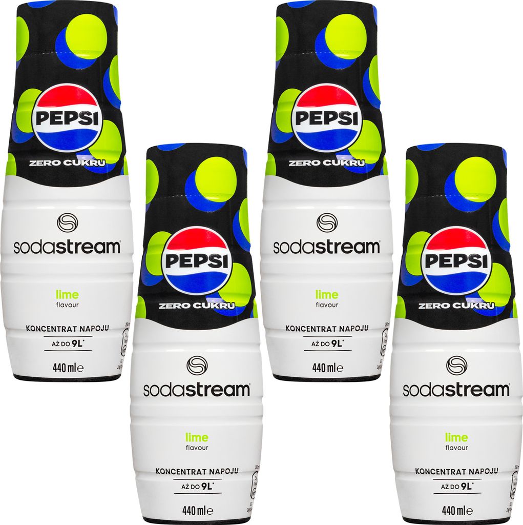 SodaStream Getränke-Sirup Pepsi MAX Limonensirup, 440ml, 4 Stück