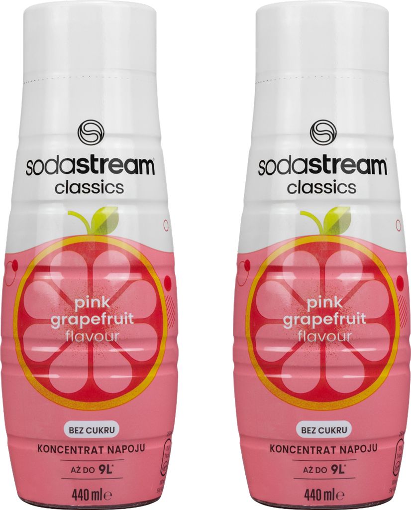 SodaStream Getränke-Sirup Pink Grejpfruit ohne Zucker, 440ml, 2 Stück