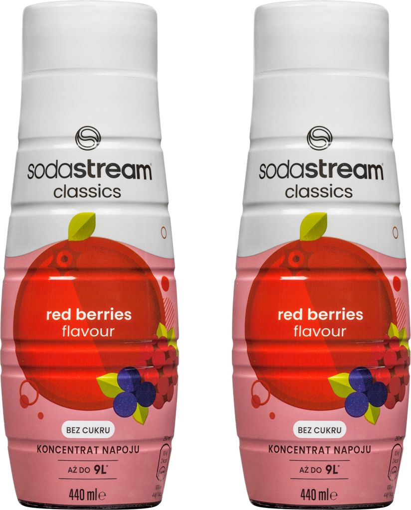 SodaStream Getränke-Sirup Rote Beeren ohne Zucker, 440ml, 2 Stück