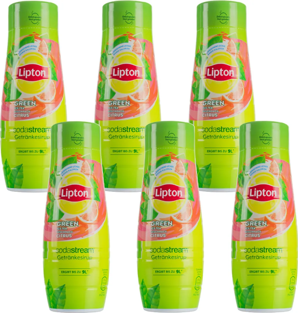 SodaStream Getränke-Sirup Softdrink Lipton Eistee Grüner Tee mit Zitrusfrüchten 440 ml, (6er Pack)