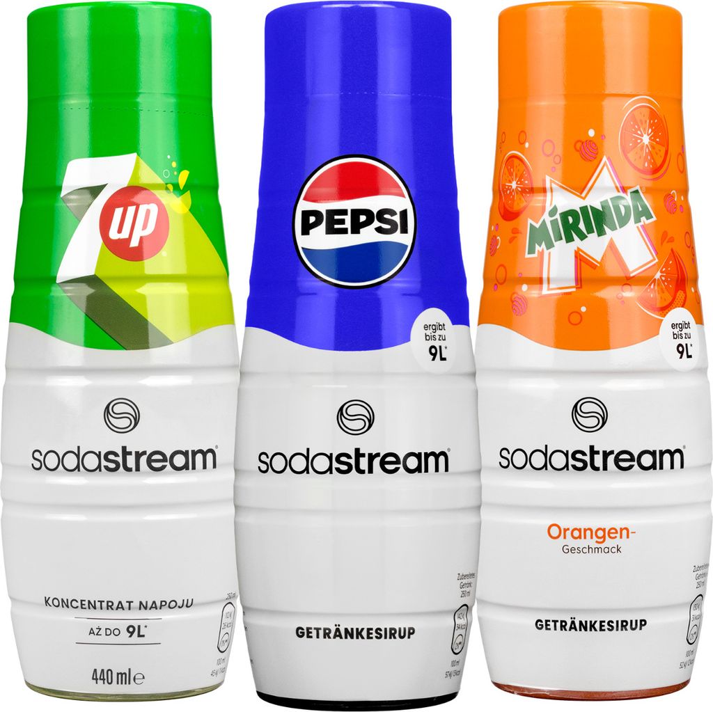 Sodastream Sirup 3er Set, Pepsi, Mirinda, 7up 440ml