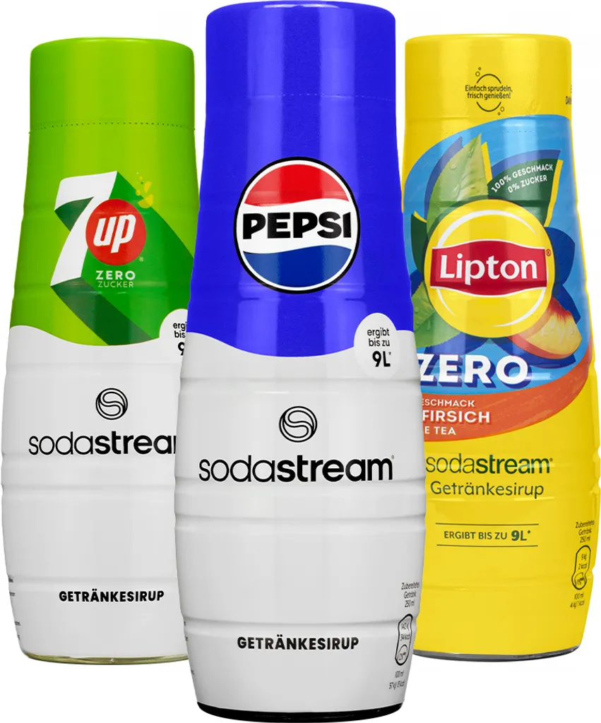 SodaStream Sirup Pepsi + Lipton Peach Zero + 7UP Zero, 440 ml, 3 Stück