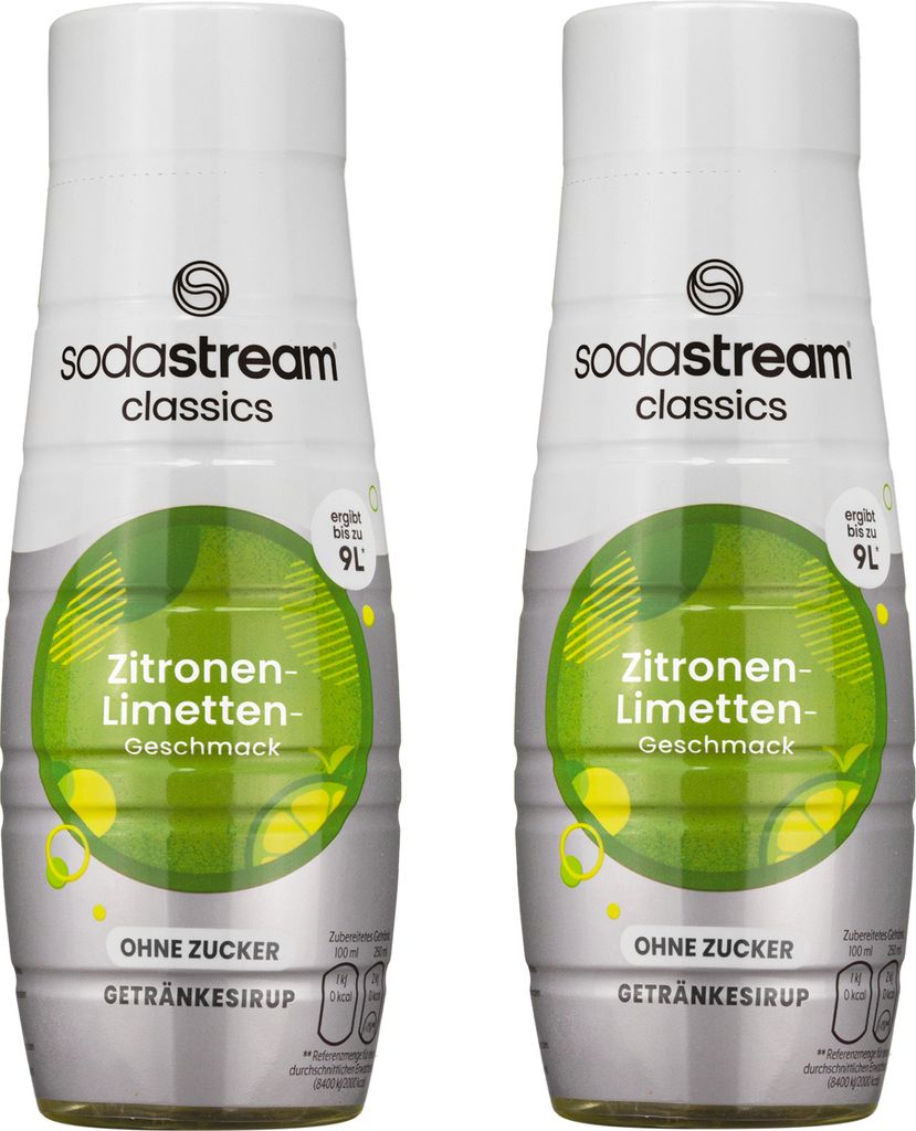 SodaStream Zitrone-Limette Zuckerfrei Sirup 440ml, 2 Stück