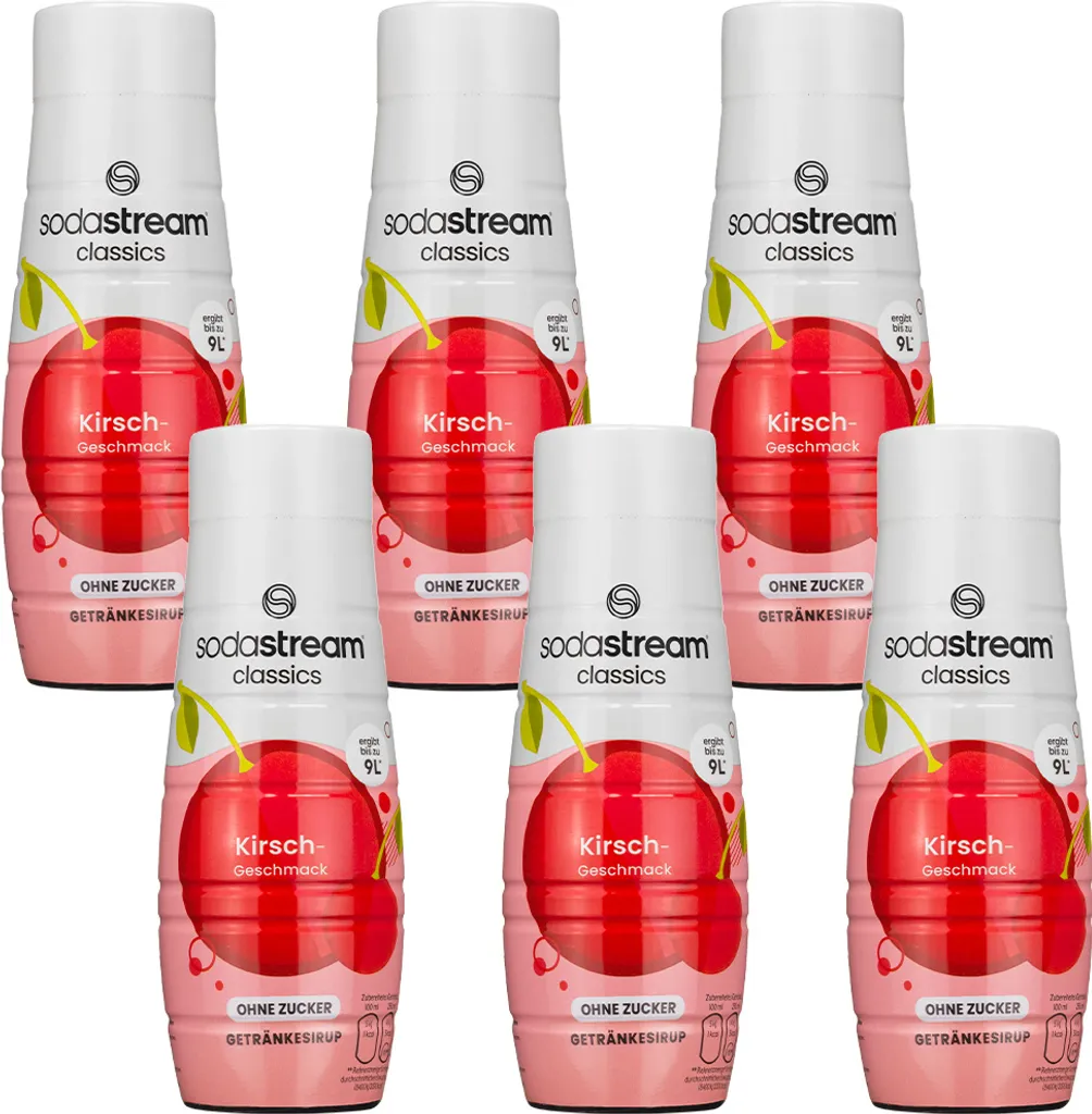 SodaStream Zuckerfrei Kirsch Sirup 440ml, 6 Stück