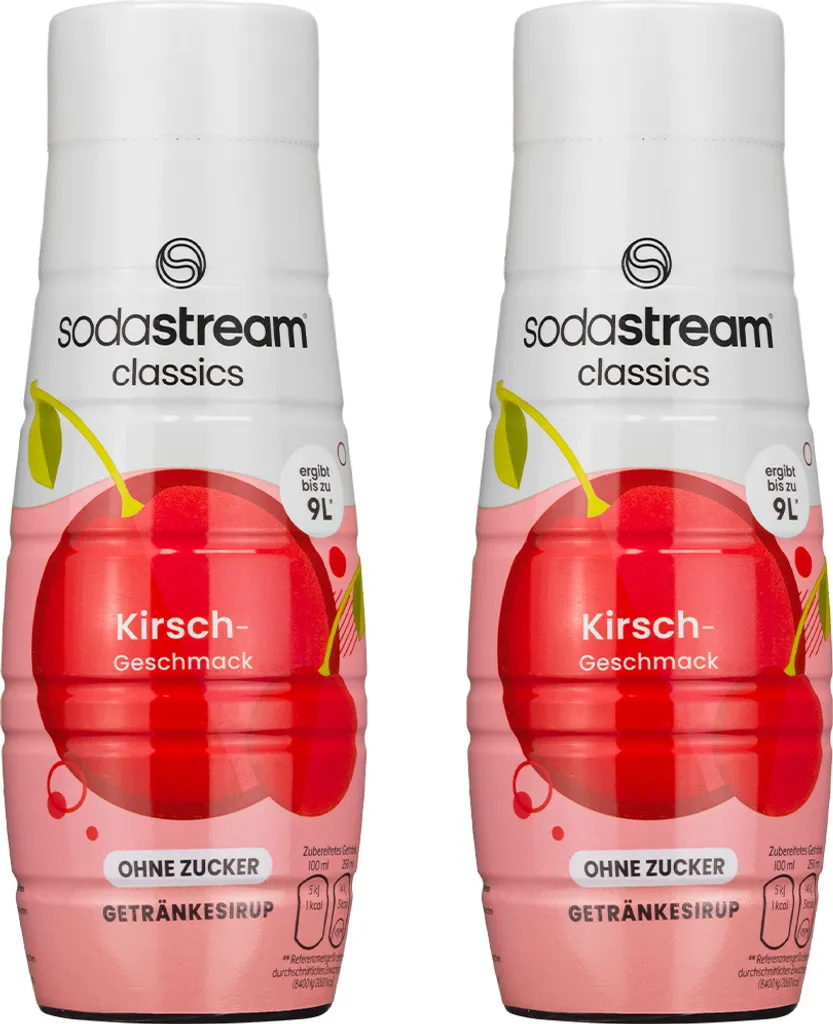 SodaStream Zuckerfreier Kirsch Sirup 440ml, 2 Stück