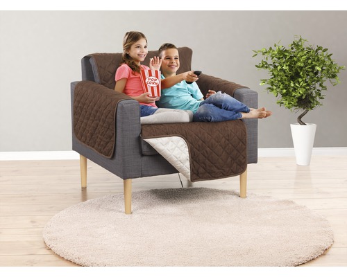 Sofa cover EASYmaxx Couch Coat armchair 180x170 cm brown-beige