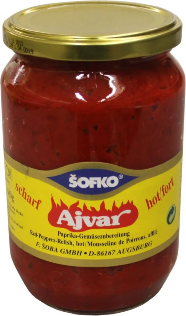 Sofko Ajvar Paprika and Eggplant Vegetable Preparation Spicy 720ml