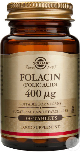 Solgar Vitamins B9 Folic Acid 400μg Capsules 100