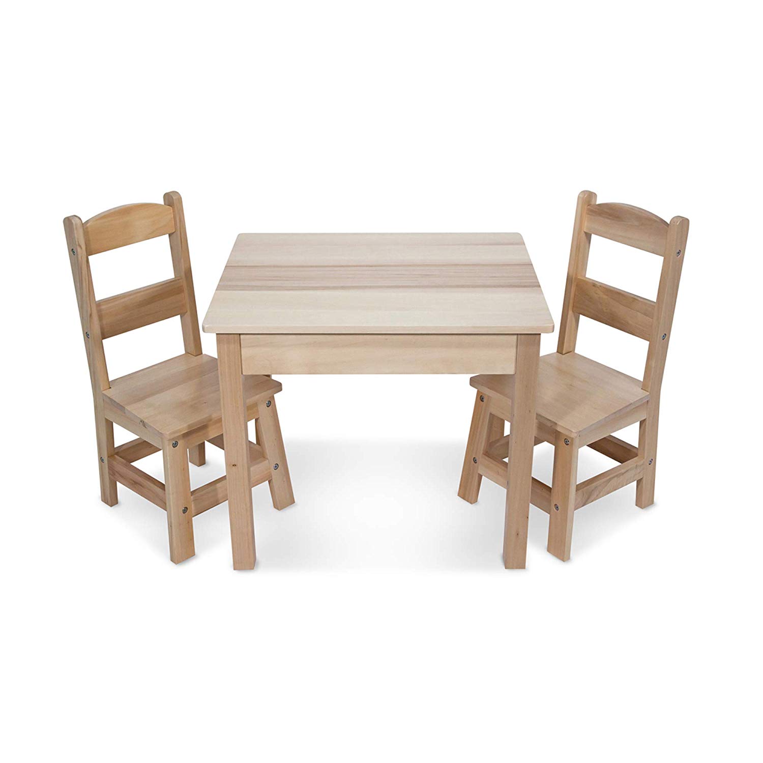 Solid Wood Kids Table and Chairs Set Includes Table/2 Chairs (3 Pieces)