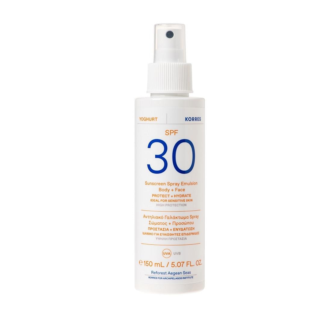 Korres YOGURT Sunscreen Spray Emulsion for Face & Body SPF30