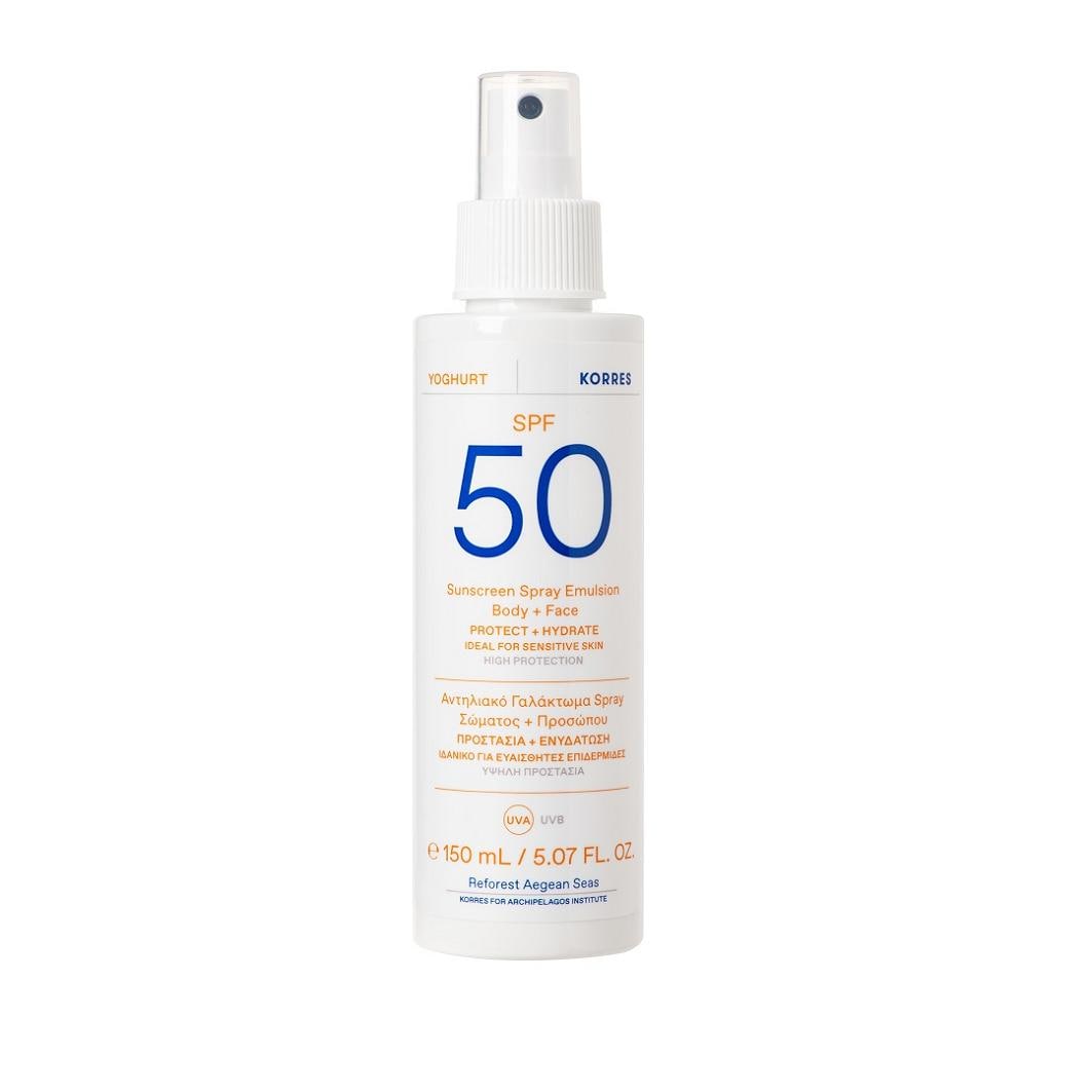 Korres YOGURT Sunscreen Spray Emulsion for Face & Body SPF50