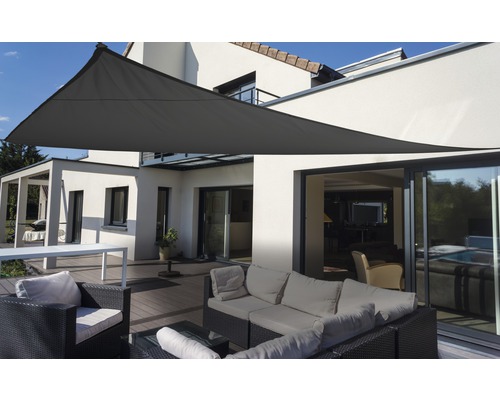 Awning triangle Floracord anthracite with rain cover 360x360x360 cm