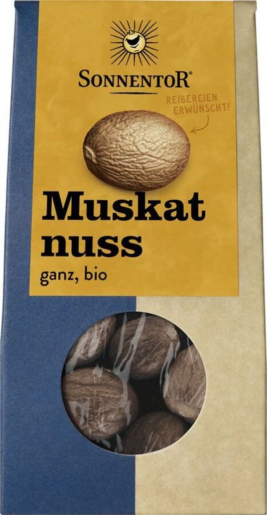 Sonnentor Whole Nutmeg -- 25g x 6 - 6-pack VPE